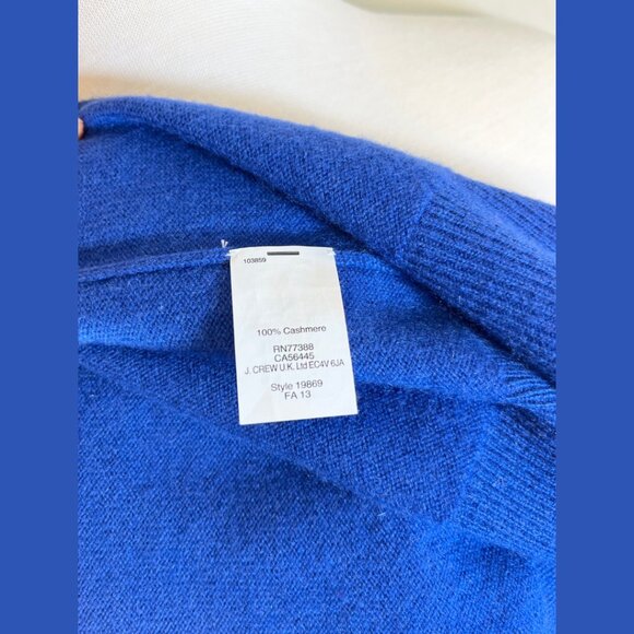 J.Crew Italian Cashmere Crewneck Royal Blue 3/4 Sleeve Sweater - size M - Picture 2 of 11